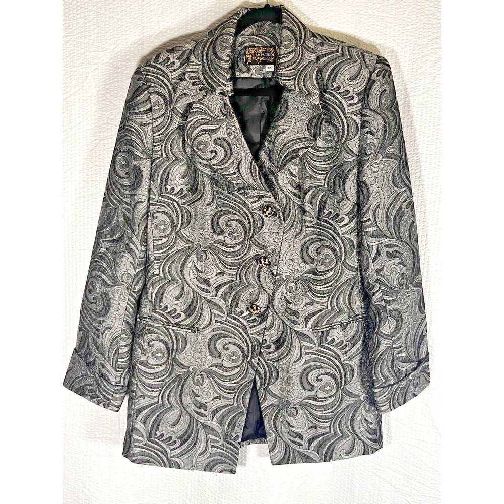 Champagne Italy Topper Coat‎ 12 Jeweled Taffeta Jacket Festival Asymmetrical